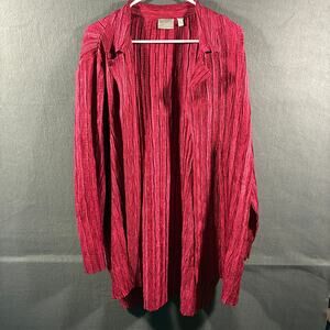 chicos travelers women 4 shacket red 2x career office travel cardigan top